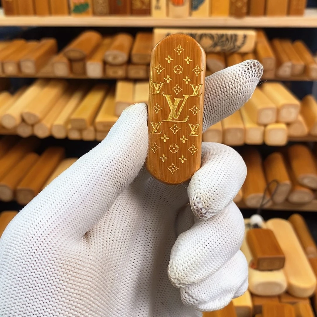 竹实心竹方扁雕刻老花