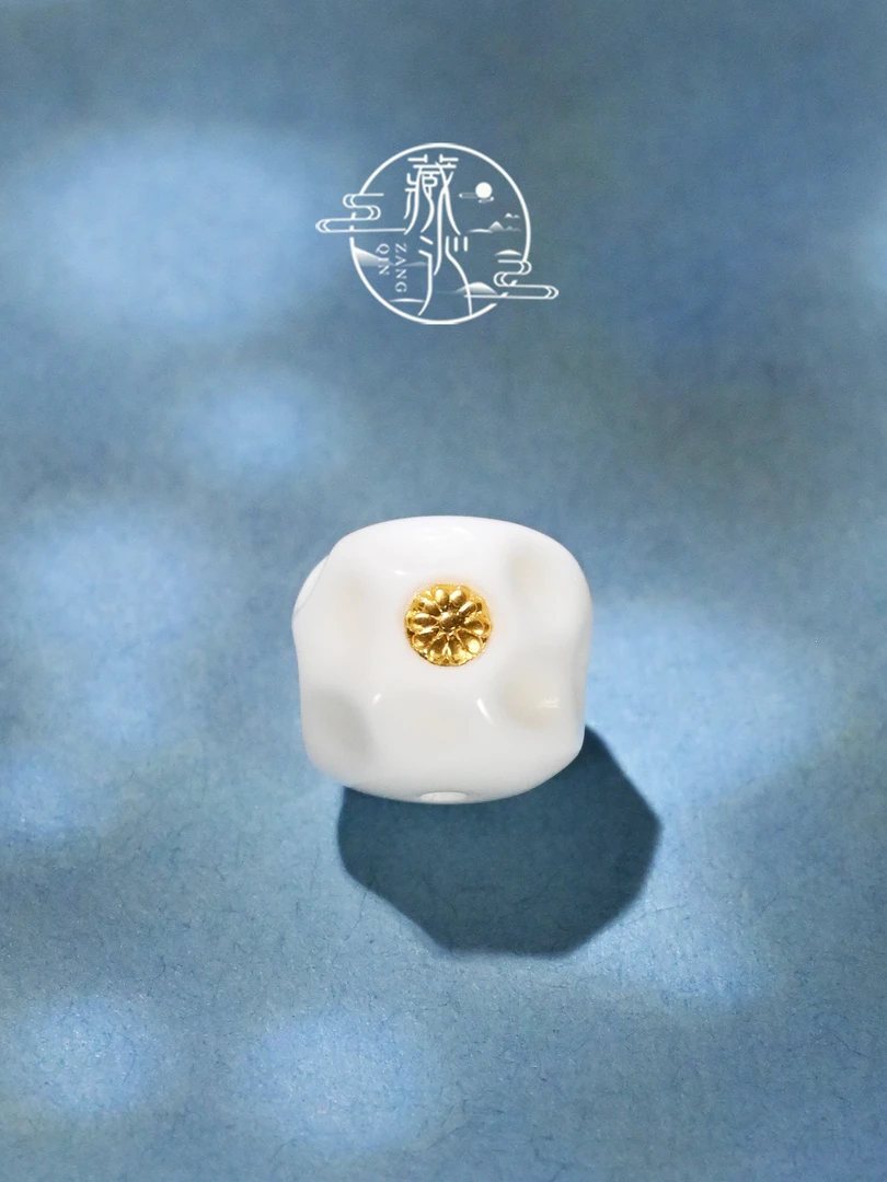 10MM剁珠玛瑙镶嵌金标无相老型文玩星月椰蒂手串配饰顶珠腰珠DIY