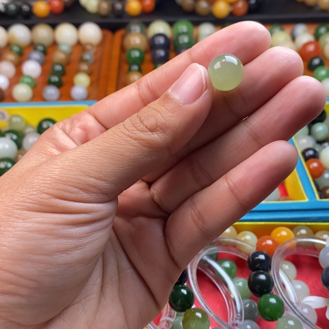 和田玉未镶嵌珠宝奇石卡12茶晴绿y水线