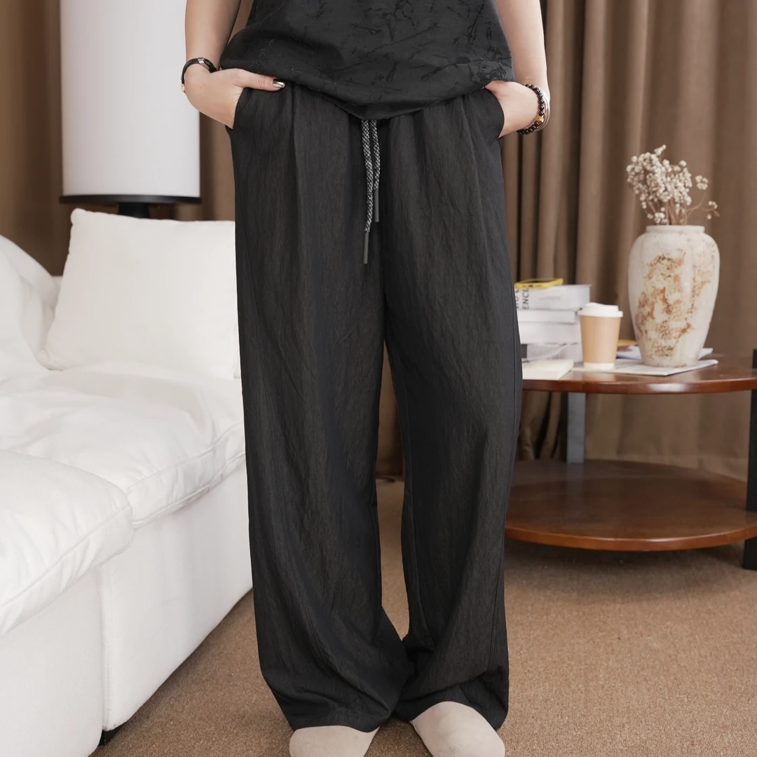 裤子男款夏季薄款直筒休闲裤新款宽松冰丝运动裤男生高级卫裤2262