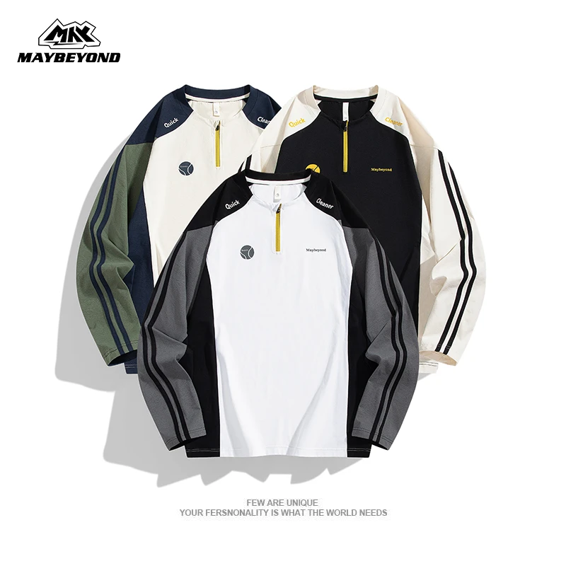 MAYEBYOND 25AW新款字母休闲百搭宽松情侣长袖T恤