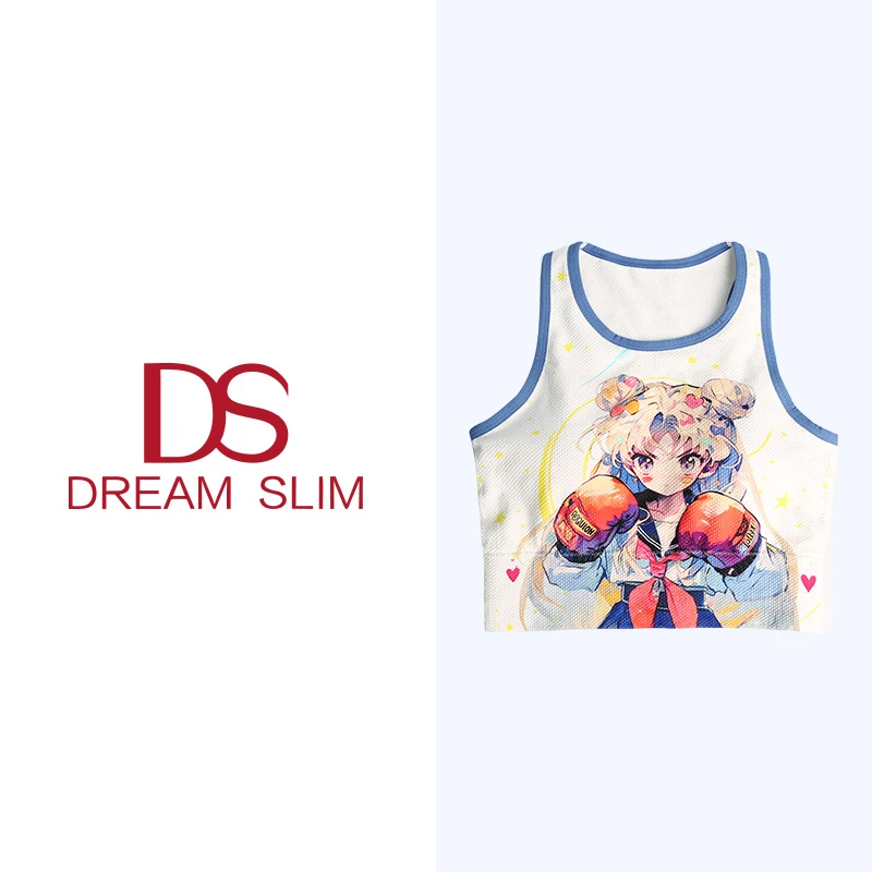 【拳击】弹力防震高尔夫背心健身运动文胸女瑜伽服卡通美背带胸垫