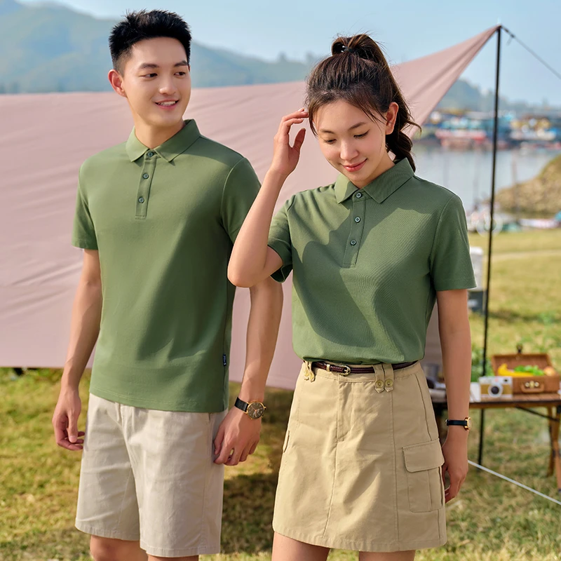 翻领短袖POLO定制文化广告衫上衣定制户外聚会印字LOGO订做工作服