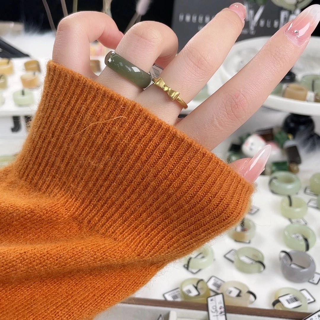 和田玉（糖玉）未镶嵌戒指h11湖水绿泥鳅背18有包容不退换