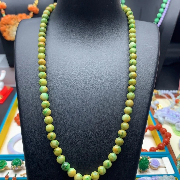 翡翠项链未镶嵌黄绿项链