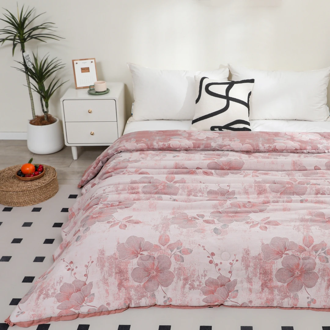 【奥兰之歌-粉】云锦棉色织提花200*230 4.5斤双人四季被