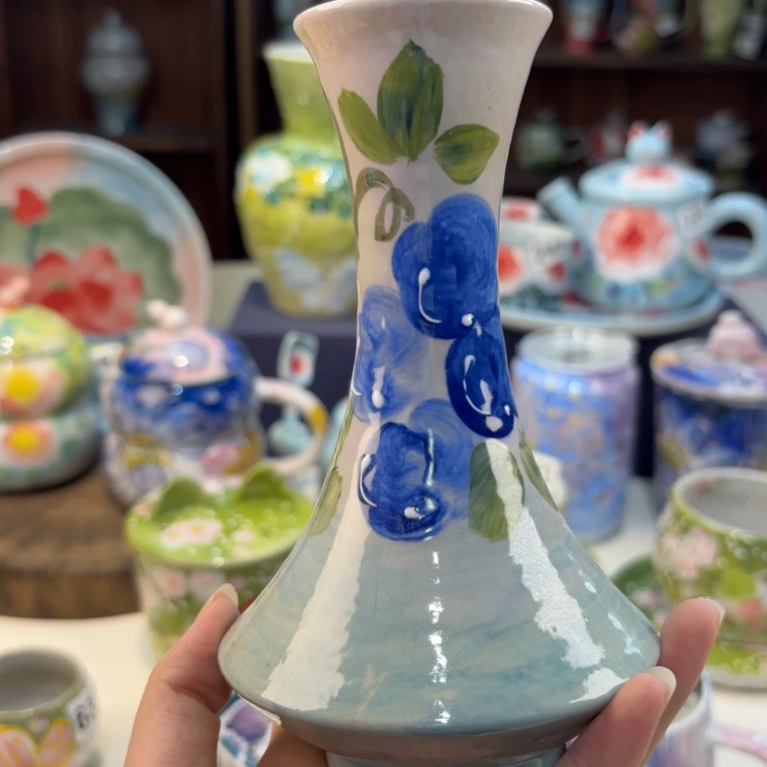 瓷片景德镇手绘高温釉下彩陶瓷茶具