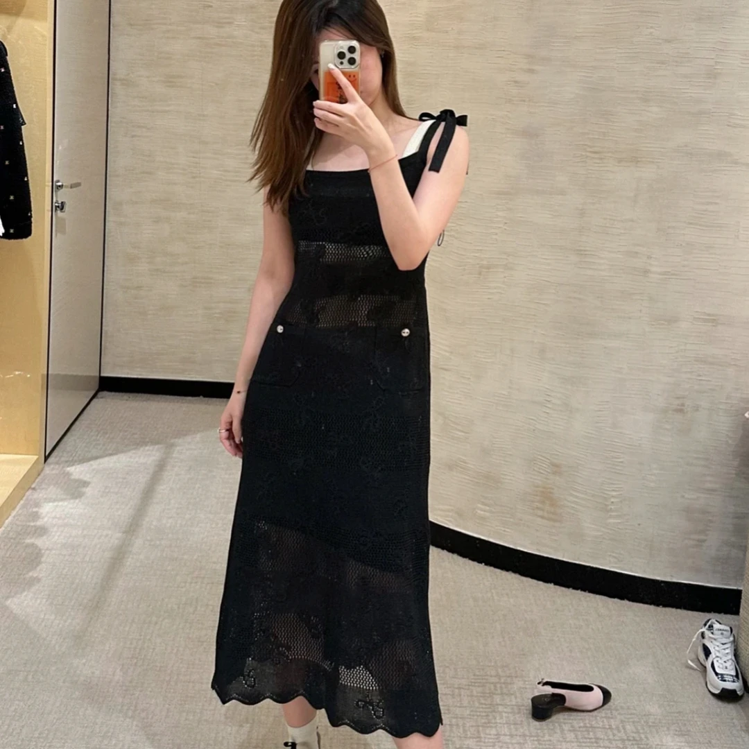99新 Chanel/香奈儿 21K黑色吊带裙34码备用包