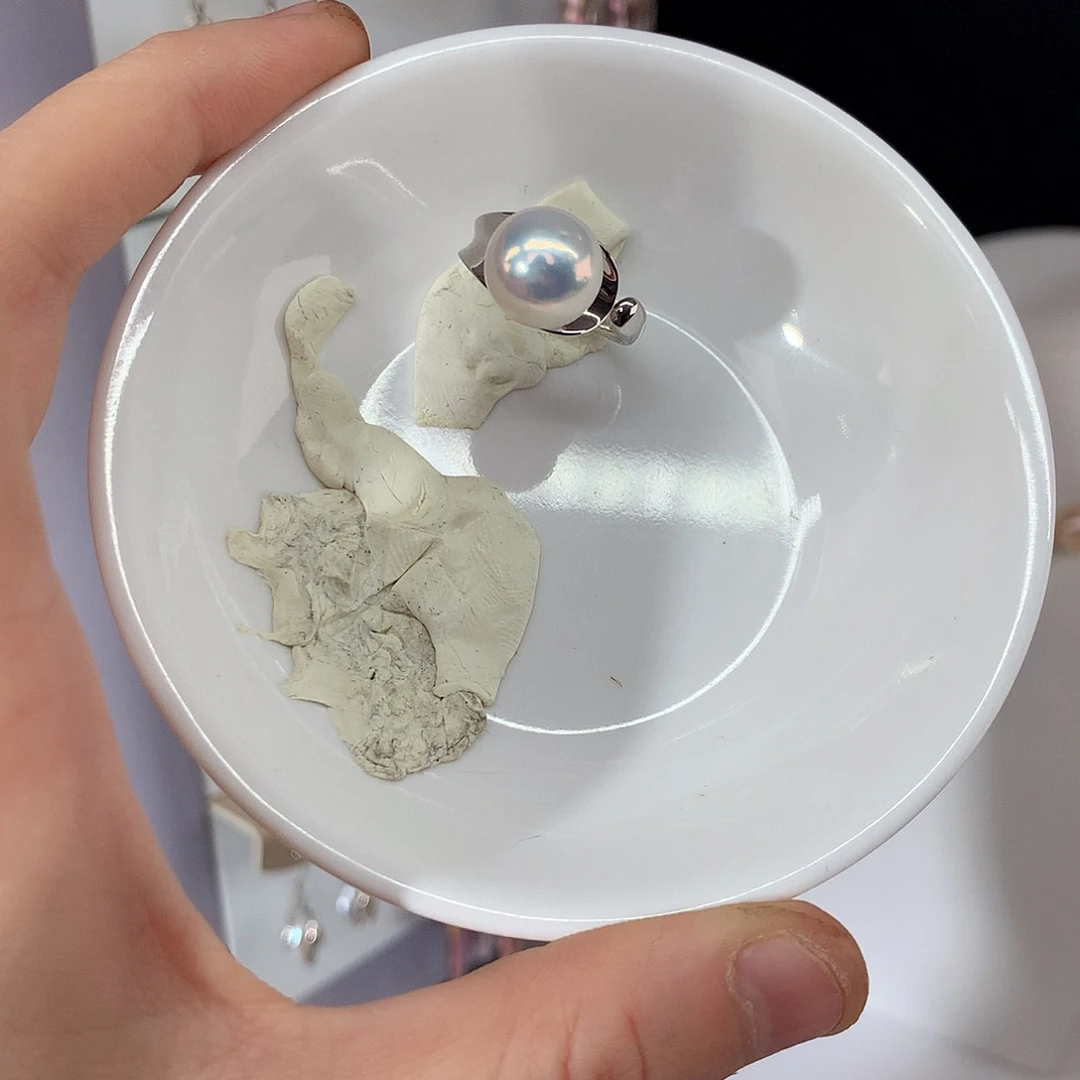 小****银S925镶嵌戒指淡水珍珠