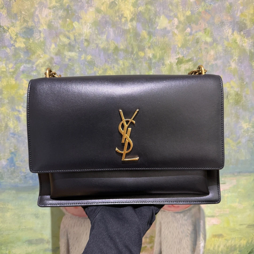95新 YSL/圣罗兰 14313100/KIKIFIFI/黑金日落包