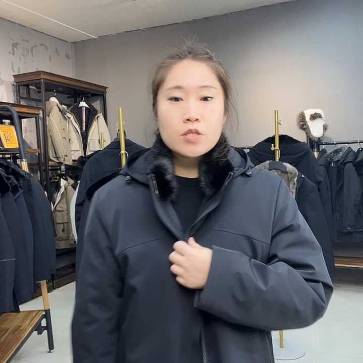 阿***云貂立领帽可以拆卸54码