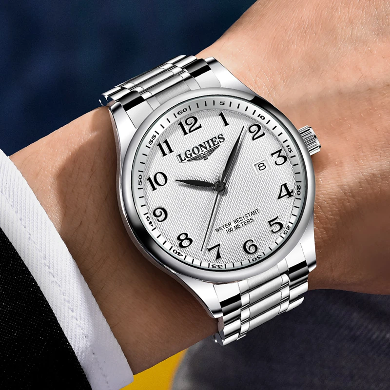 瑞士官方浪琴进口男款防水手表机械表镂空时尚名牌腕表LOEGSINS