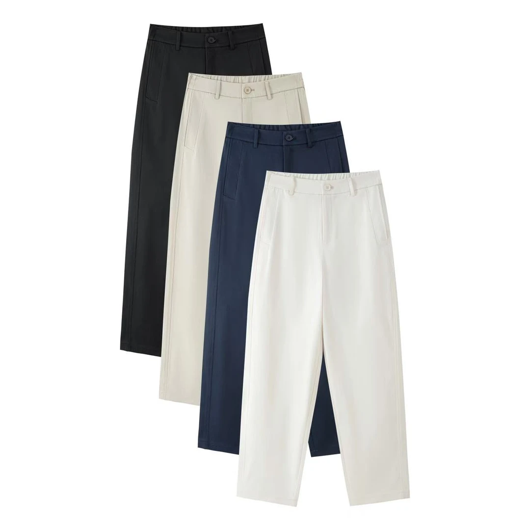 【彭三专属】25年夏季新款九分裤舒柔特面料高腰休闲显瘦镰刀直筒裤