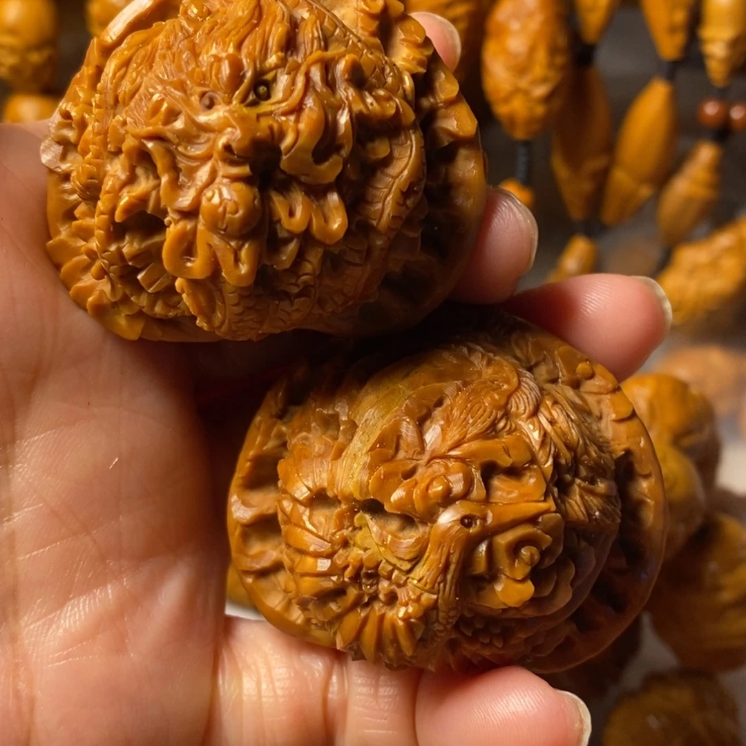 洋***部橄榄核手串/手链龙凤呈祥核桃