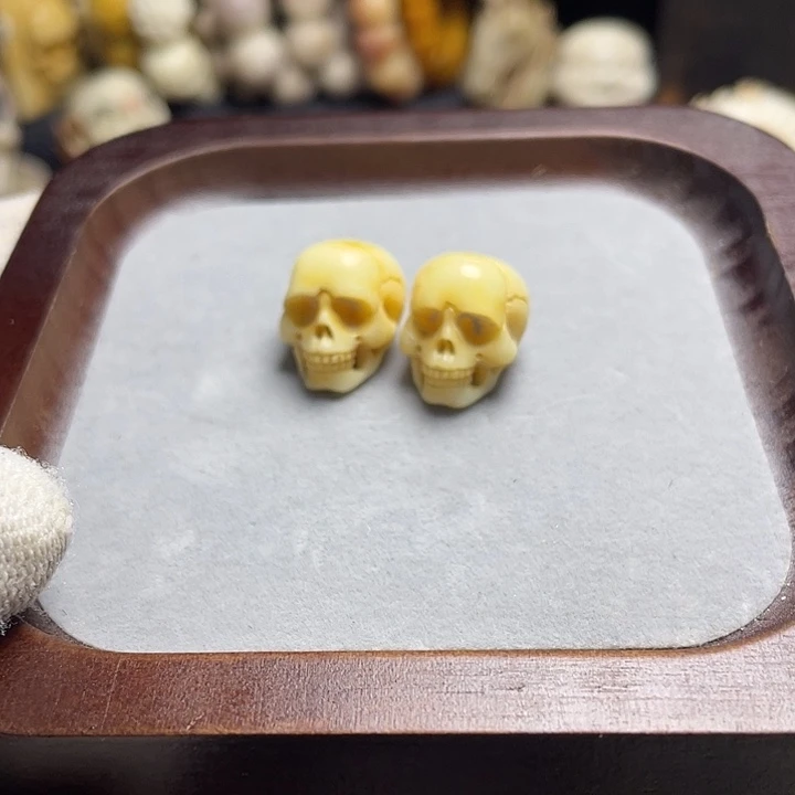 无非金属配饰鹿角雕刻骷髅1.4