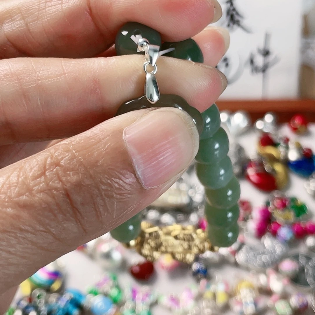 珐琅吊坠足银卡扣小号