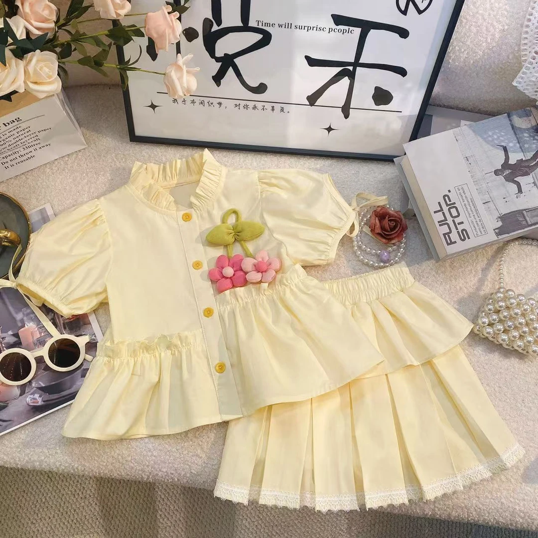 SD2025夏季新款女宝百搭时尚休闲裙子可爱无袖花朵裙8425