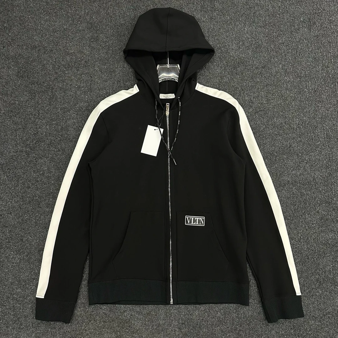 99新 Valentino/华伦天奴 白色拼接拉链外套/尺码M