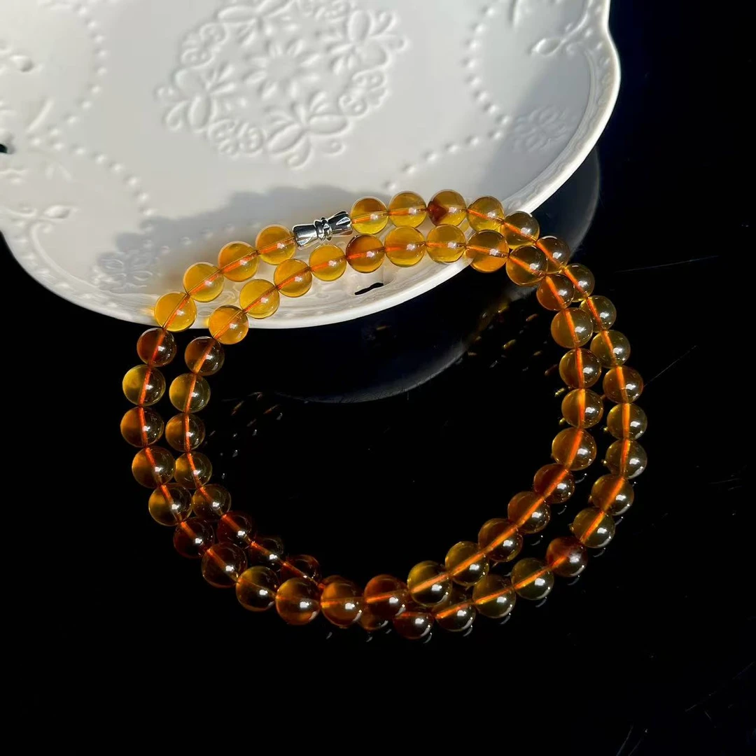 【大鱼甄选】紫罗兰琥珀项链7mm+JLF25多样性发其一简约大气