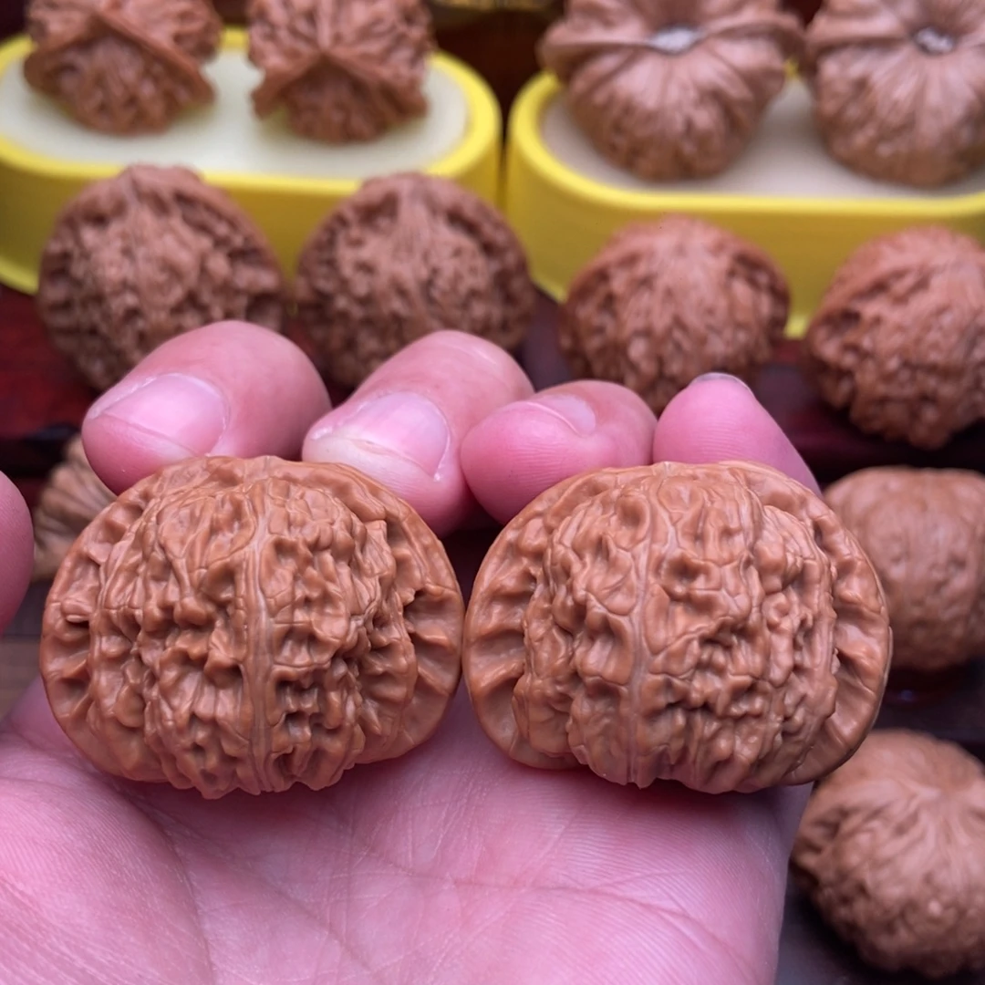 付***料把件文玩核桃精品大白狮子头41