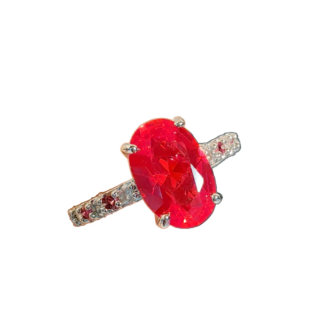 培育红宝石红宝石戒指镀K金气质简约K1172