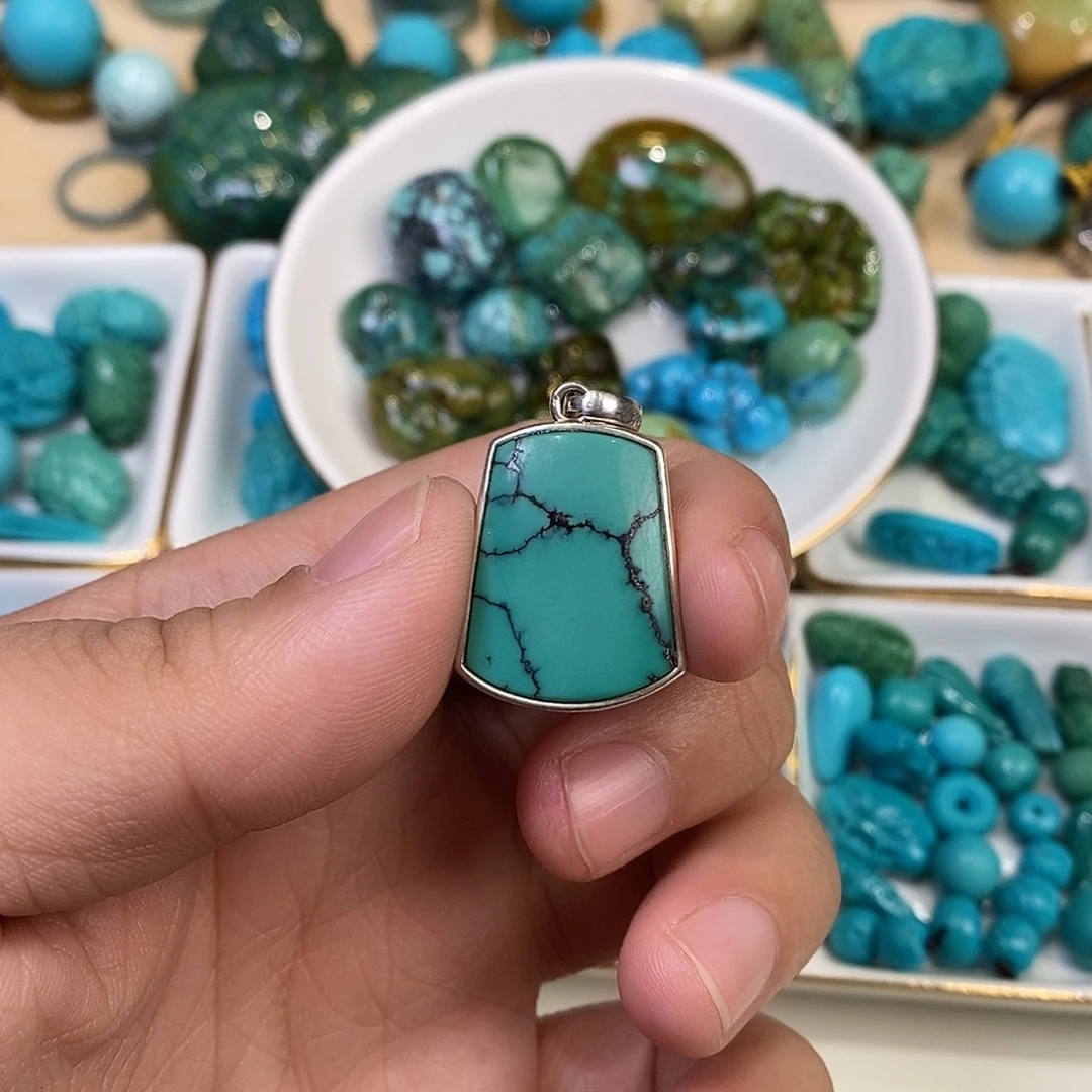 绿松石未镶嵌平安无事牌