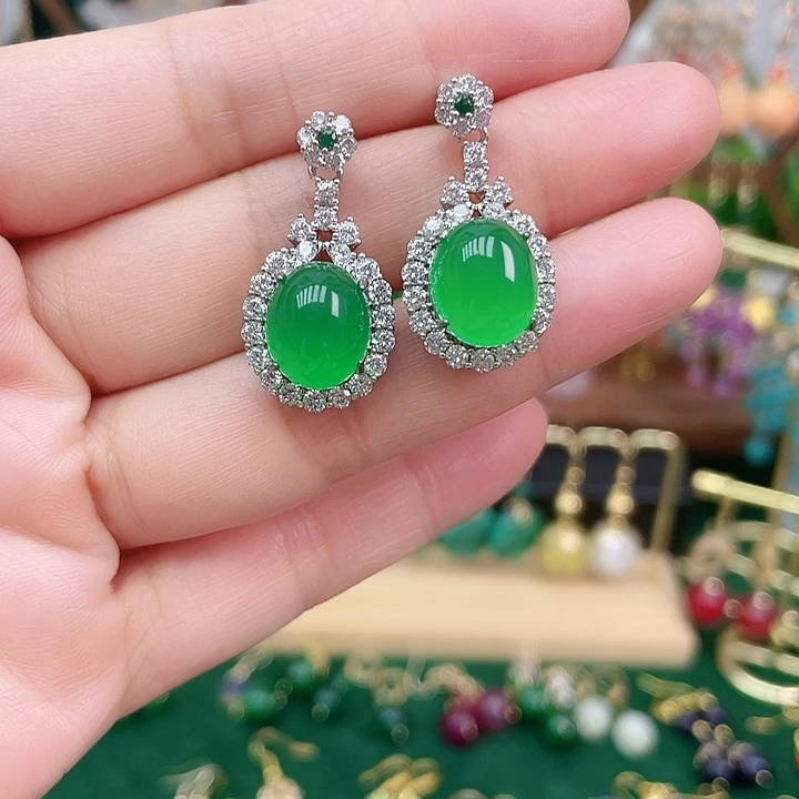 玛瑙/玉髓合金耳饰