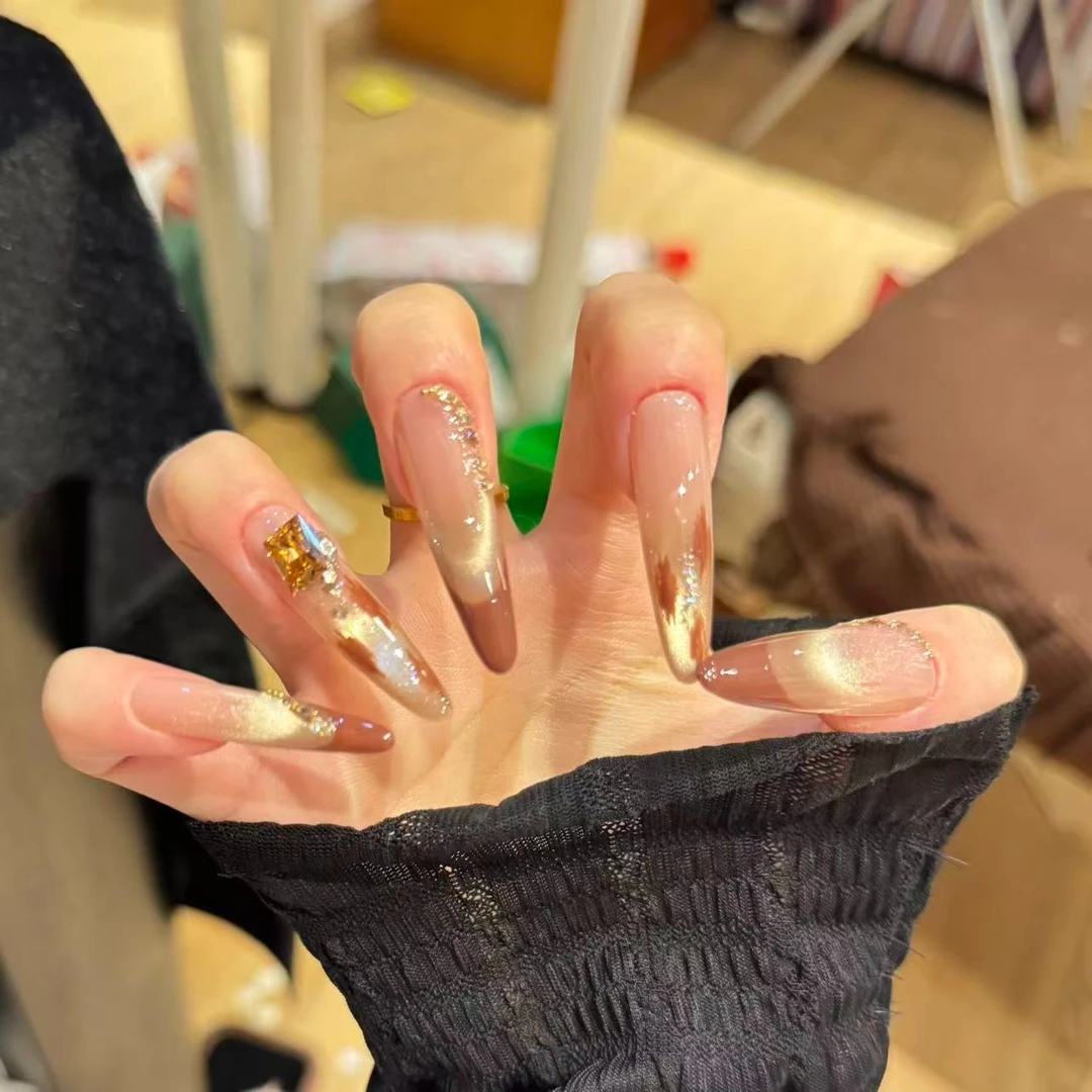 【柏林的冬】纯手工穿戴秋冬猫眼显白高级感日常美甲穿戴甲片