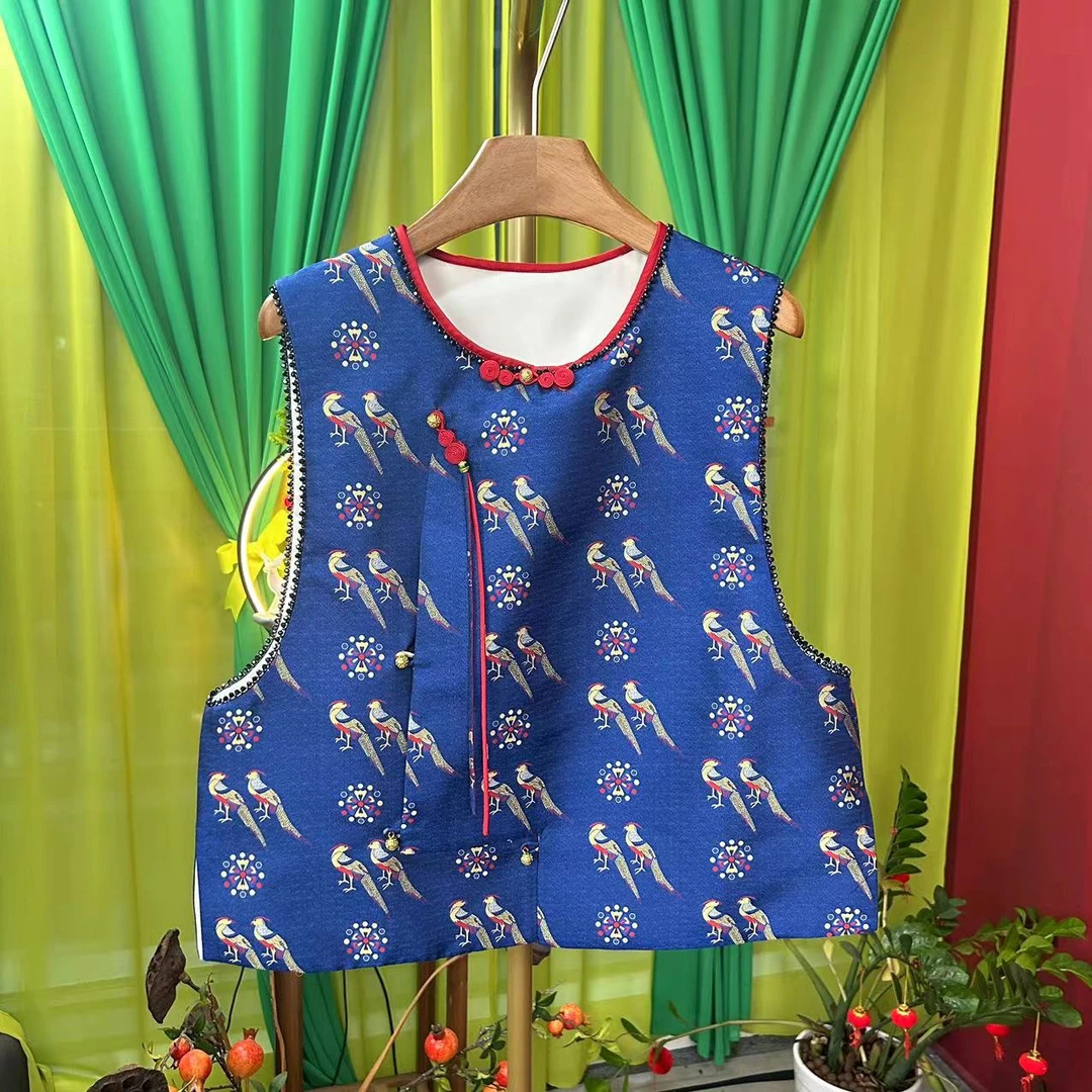 【李德喜带钢印】无彩翟鸟老宋锦马甲新年战袍新中式国风马夹