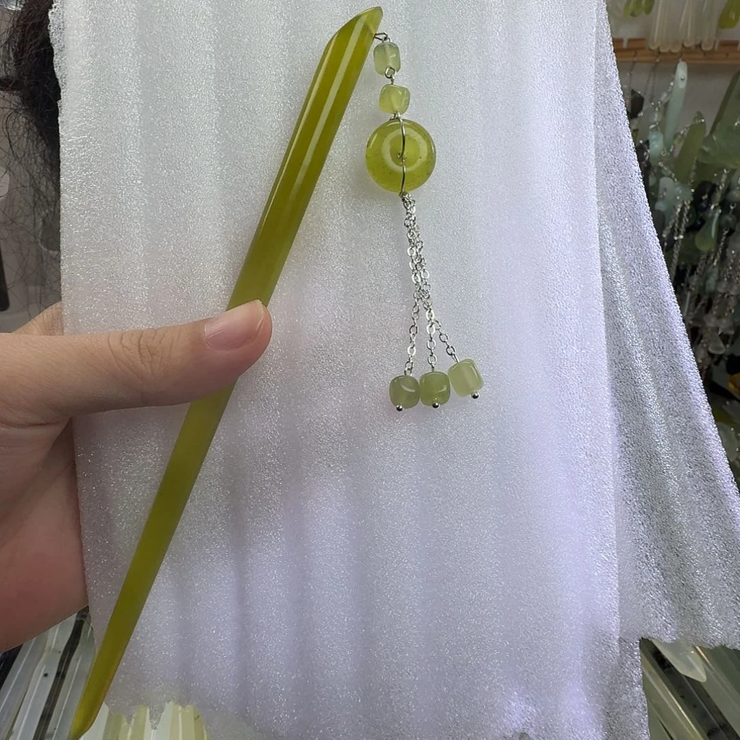 蛇纹石玉合金发饰