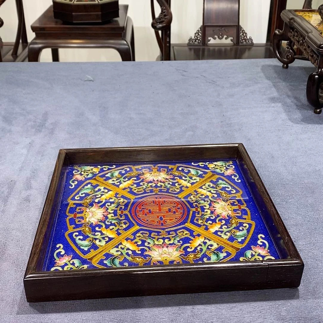 红酸枝木类成套家具茶盘