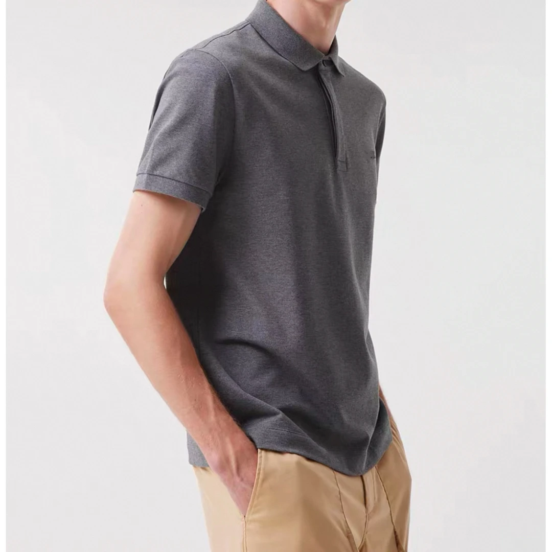 6290 男士深灰暗扣POLO