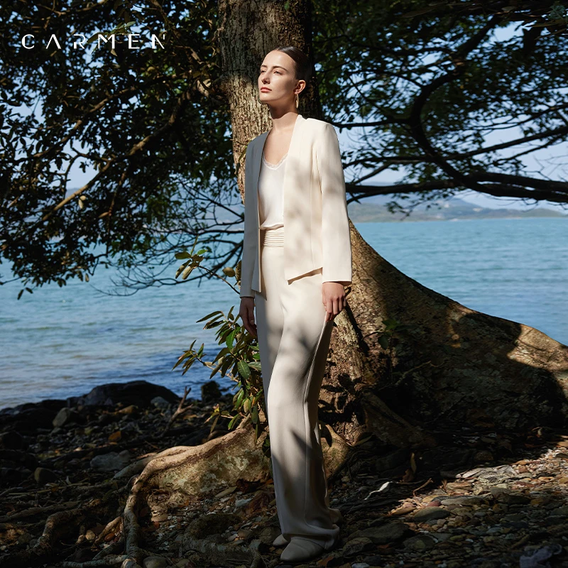【粉丝专享】Carmen高端重工醋酸西装外套2025春百搭OL正装小西服