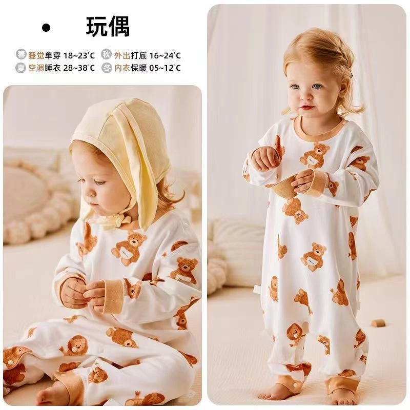 单层睡袋小月龄睡袍薄款连体睡衣