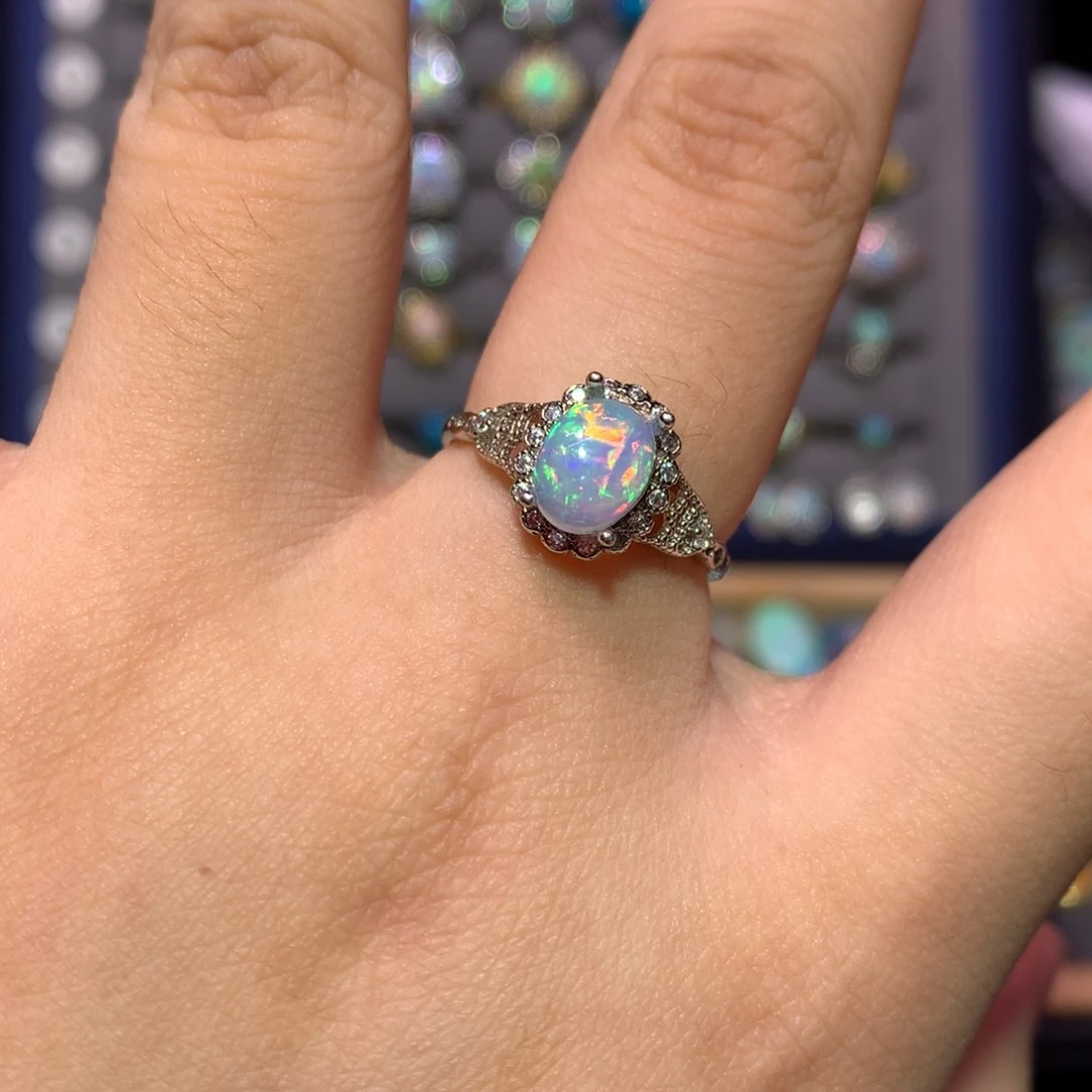 银S925镶嵌欧泊戒指