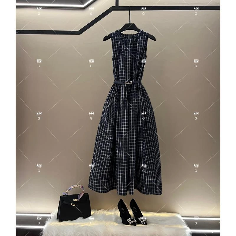 【李娜】夏季新款复古时尚百搭印花无袖连衣裙 H-701