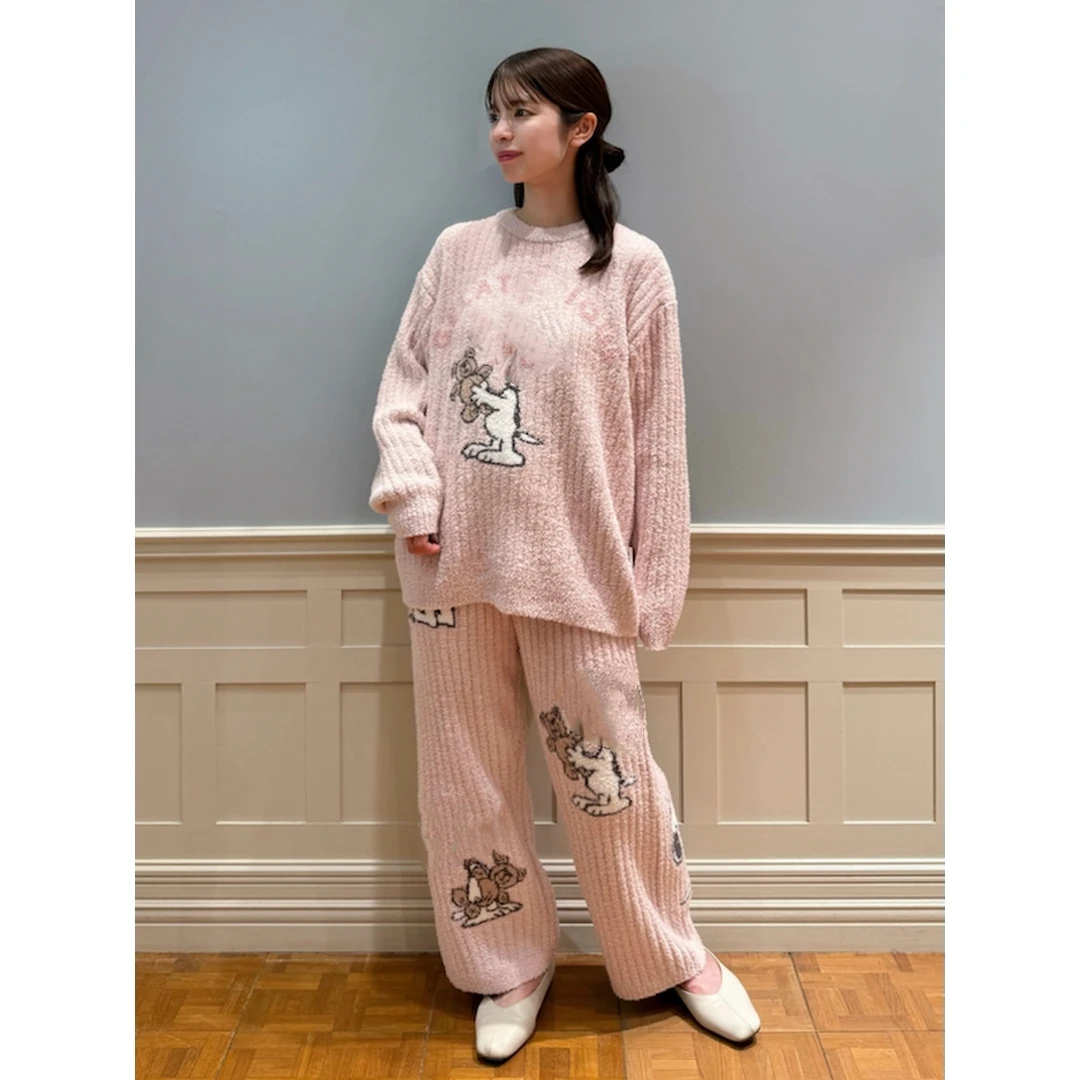 【Montendre】秋季新款 G 男女同款时尚卡通图案设计长袖套装睡衣