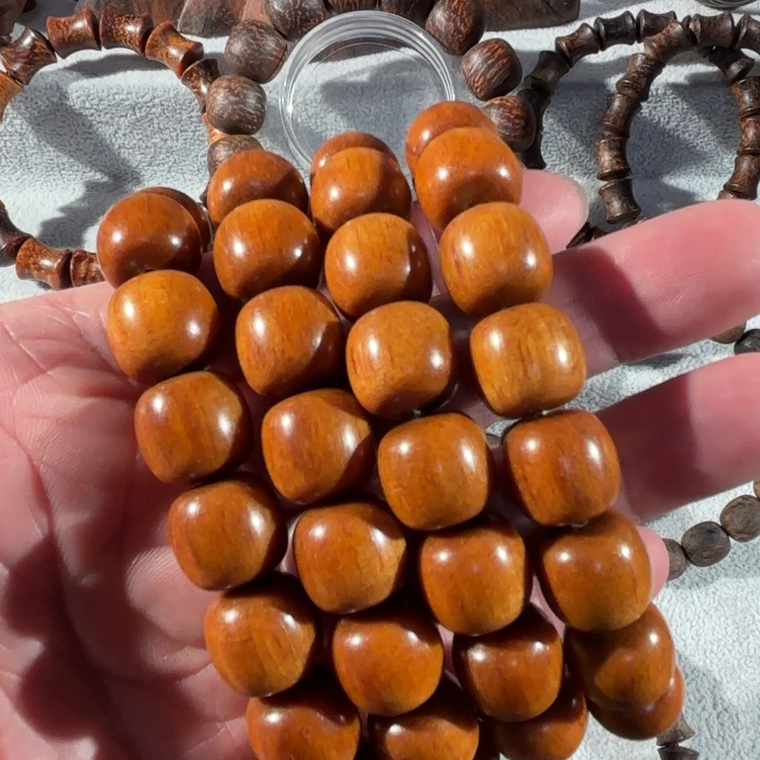 木质非金属印贡1314橘红年糕单圈头档