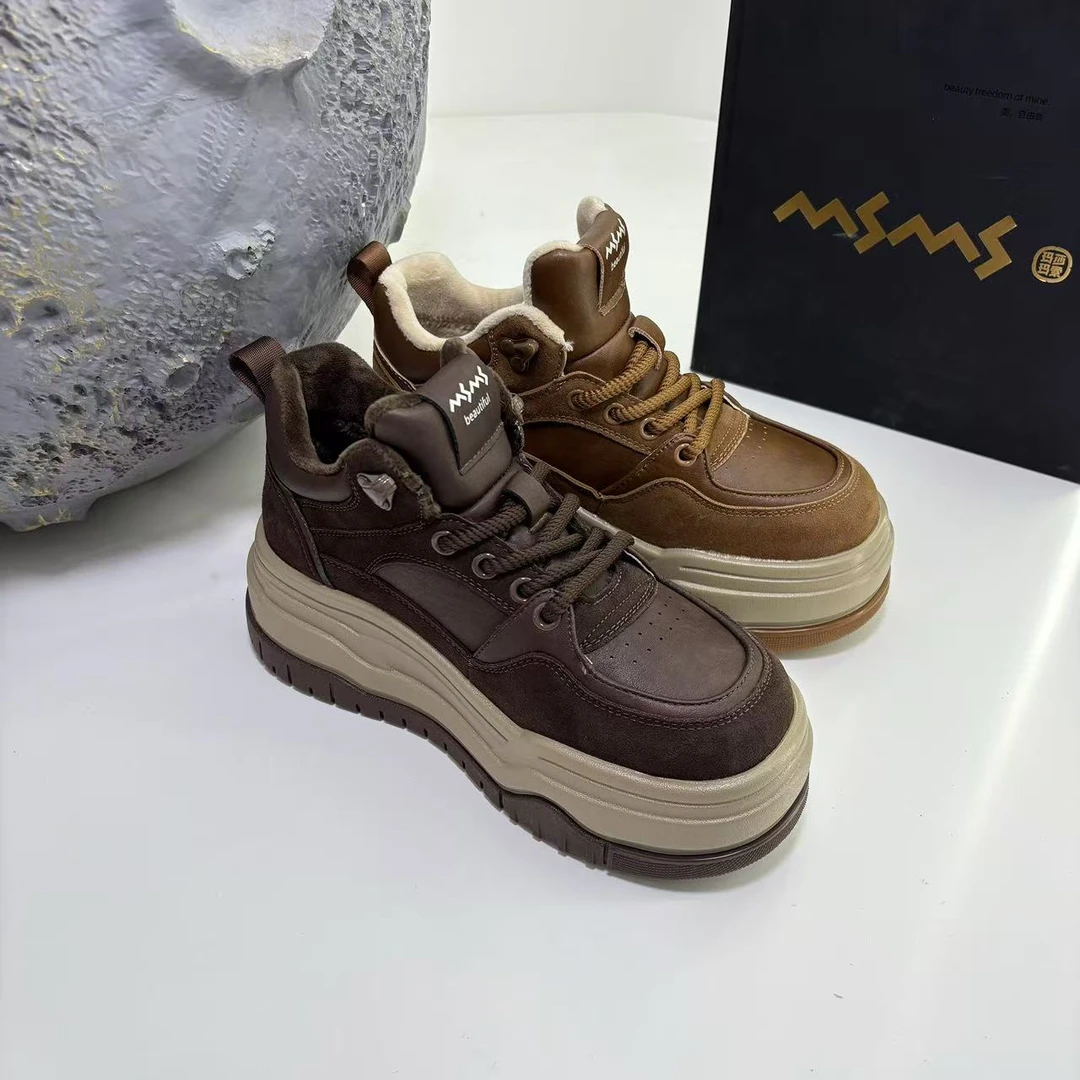 z6116玛莎玛索时尚休闲鞋圆头高帮修面皮百搭休闲鞋