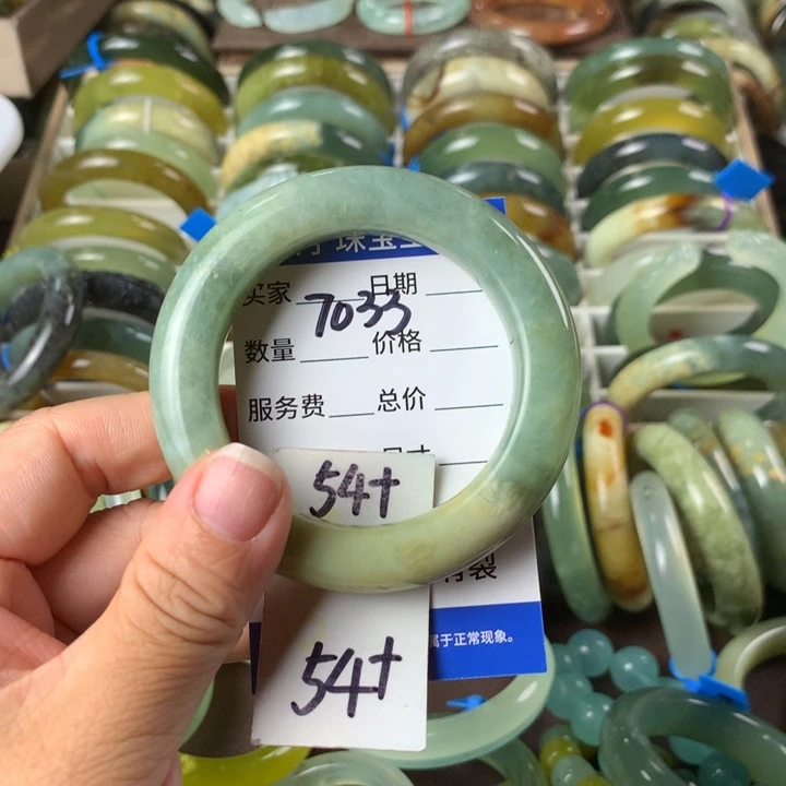 未镶嵌蛇纹石玉手镯7033
