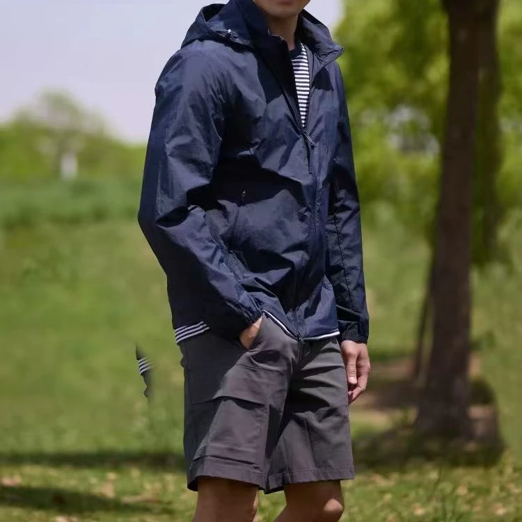 367-1853夏款防晒衣皮肤衣，男款，UPF50+防紫外线，连帽可拆卸