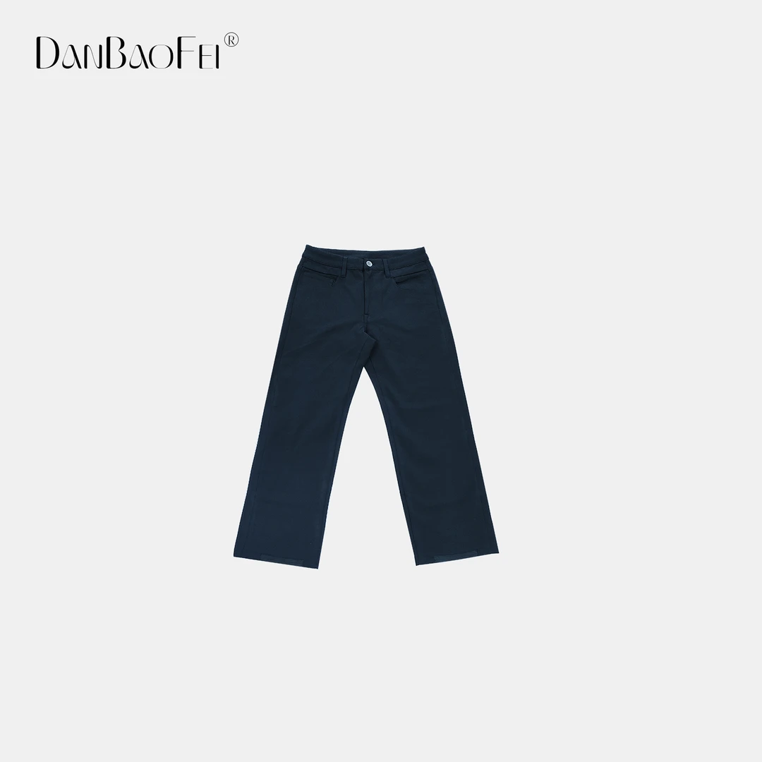 【DAYO】小众风衣拼接弹力显瘦通勤吊腿小黑裤 YLM00722