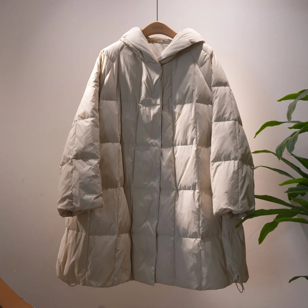 一席之地2025冬季新款连帽休闲宽松A版时尚百搭简约中长款羽绒服