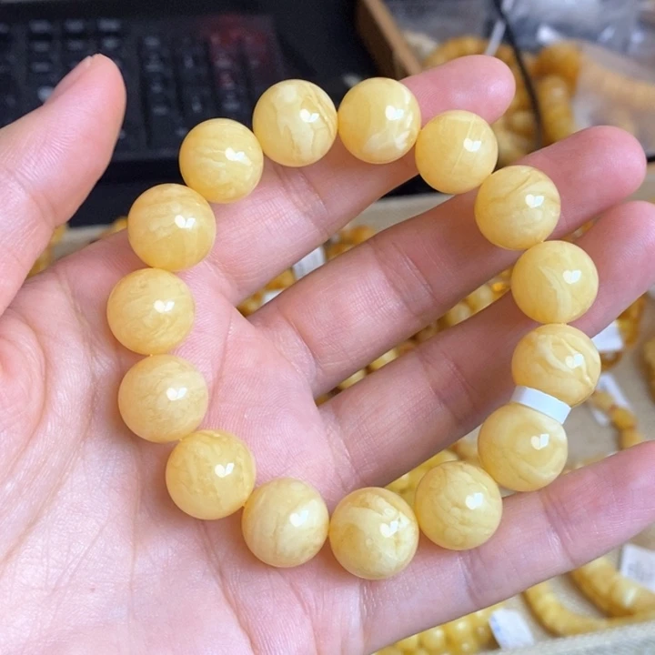 琥珀未镶嵌手链天然无优化琥珀蜜蜡