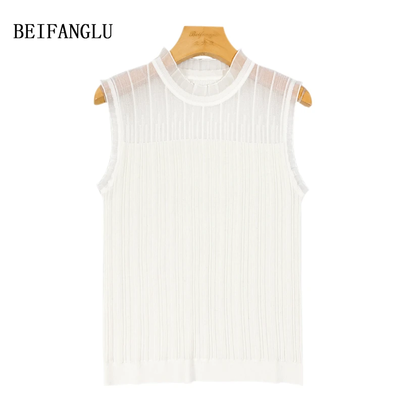 【北方鹿】6097#Q早秋款！精纺羊毛拼欧根纱花边半高领提花百搭背