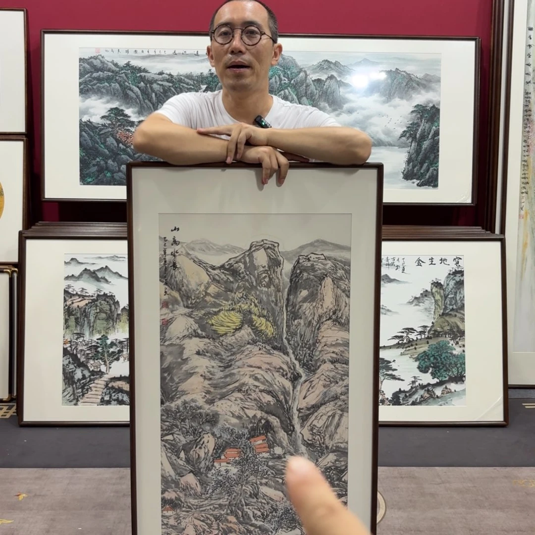 国画手绘作品带框120/60