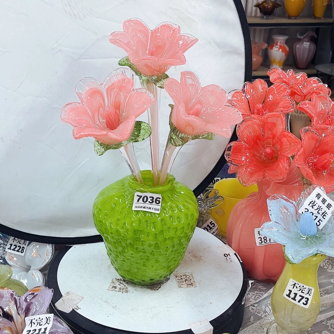 3花1瓶7036 家悦琉璃工艺品不完美