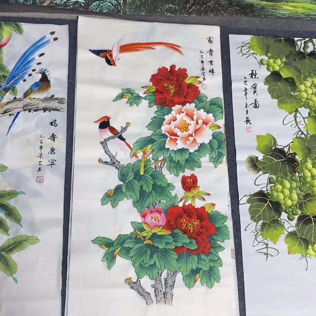 国画尺寸100✖️50三尺手绘工笔画