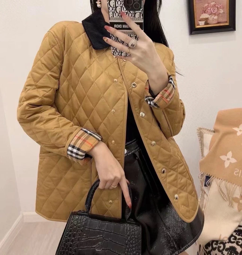 未使用 BURBERRY/博柏利 黄金甲菱格棉服