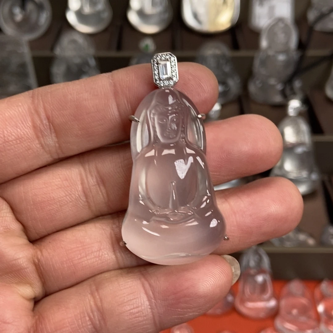 c***a石英质玉银S925镶嵌颈饰